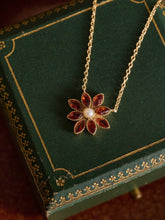 Cámellia Garnet Pearl Necklace - CAMELLIA 18 inch White Gold